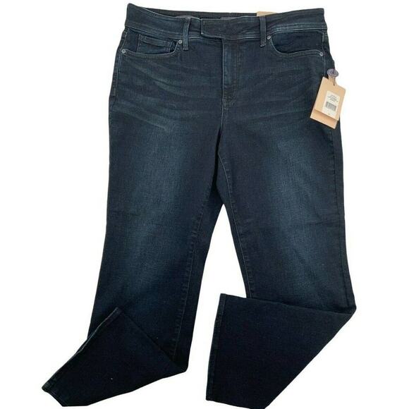 NYDJ Jeans Womens Size 12 Marilyn Straight Leg LiftXTuck Slim Whiskers Denim NEW - Picture 1 of 12